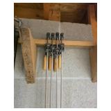 4 3ft Pipe Clamps with Wooden Handles