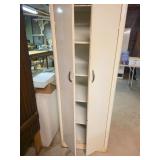 White Metal Storage Cabinet with Shelves