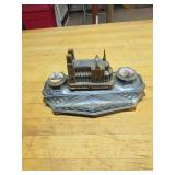 Cathedral Desk Inkwell Set with Photo Insets