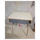 Metal and Laminate School Desk with Drawer