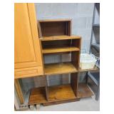 Wooden Multi-Level Bookshelf with Shelves