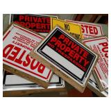 Private Property and No Trespassing Signs Lot