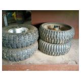 Four Assorted Rubber Utility Wheels