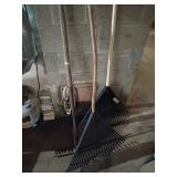 3 Garden Rakes with Wood Handles