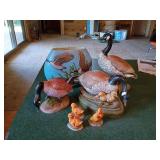 Ceramic Canada Goose Figurines and Planter Set