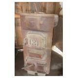 Antique Enamel Steel Wood Stove 25x58x43 in.
