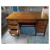 Wooden Desk with Seven Drawers, 54x32x30 Inches