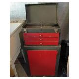 Red Metal Rolling Tool Chest with Drawers