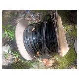 Large Spool of Black Insulated Electrical Cable