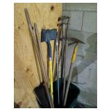 Garden Tools: Ax, Hoes, Pruner, Broom