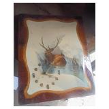 Wall Clock and Assorted Deer Antler Horns