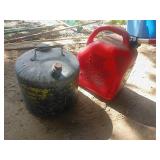 Eagle Metal Gas Can & Red Plastic Fuel Can, 5 Gal
