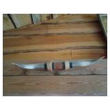 Mounted Longhorn Steer Horns With Leather Wrap