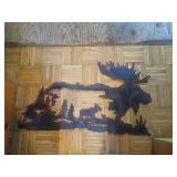 Lightweight Metal Moose Scene Wall Art