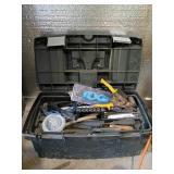 Hand Tools in Black Plastic Toolbox