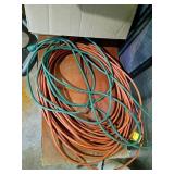 Outdoor Extension Cord Lot, 2 Pieces, Orange Green