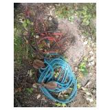 Jumper Cables and Rope with Pulley Blocks Lot