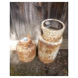 Two Rusted Empty Propane Gas Cylinders As Is