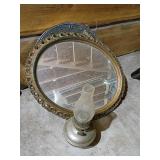Oval Mirror, Oil Lamp, Franklin Dartboard Trio