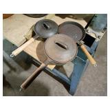 3 Cast Iron Lidded Saucepans, WKM