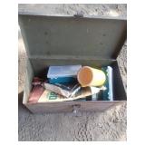 Metal Tackle Box With Assorted Fishing Gear