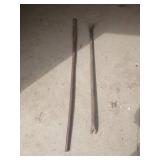 Heavy Steel Pry Bars, Marked 57 and 46