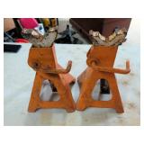 Pair Orange Steel Ratcheting Jack Stands