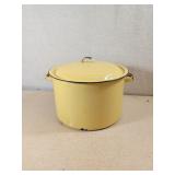 Yellow Enamel Stock Pot with Lid