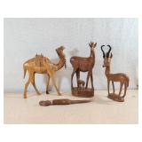 Hand-Carved Wooden Animal Figures