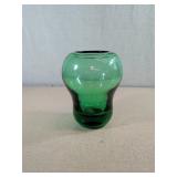 8in Tall Thick Green Glass Vase