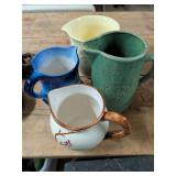 Ceramic and Stoneware Pitchers, 4 Pieces
