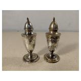 Vintage Nickel Silver Salt and Pepper Shakers Pair