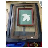 Lot 3 Framed Trays, One With Lace Leaf