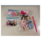 Vintage Dolls With Assorted Clothes and Shoes