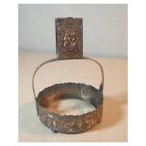 Ornate Silver Plated Stamped Cup Holder, Figural M