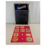 Koehler Beer Sign and Vintage Coasters Set