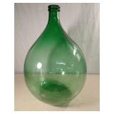 Large Green Glass Demijohn Bottle 26x17x17 in