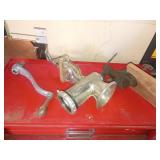 Tinned Meat Grinder And Prentiss Bench Vise