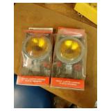 Pair 1969 P.A.P. F-40A Amber Fog Lights NOS