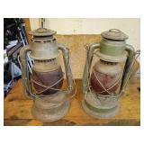 Vintage Metal and Glass No. 10 Lanterns