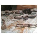 Five Vintage Spokeshaves and Woodworking Tools