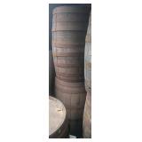 Wooden Barrels With Metal Bands