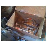 Metal Toolbox With Hand Braces and Auger Bits