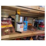 Shelf Lot: Hardware, Oils, Paint, Deadbolt, Blades