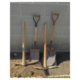 Pickaxes and Two Shovels, Wood Handles