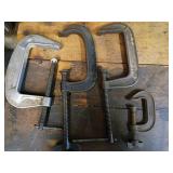 4 C-Clamps, 2 With Marked Brands, 6 in.