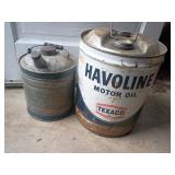 Havoline Texaco Oil Can and Zeppelin Gear Oil Can