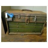 SK Metal Tool Box With Assorted Vintage Tools