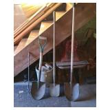 Three Shovels and Fireplace Poker Set