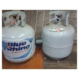 Two Standard 20lb Propane Grill Tanks, Mixed Brand